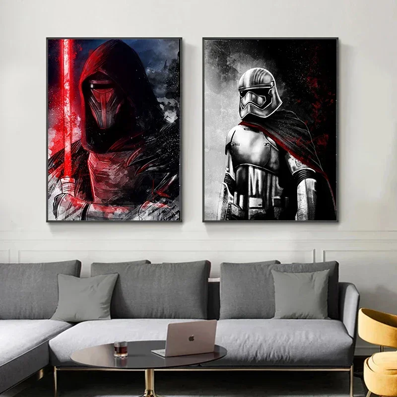 Disney Stormtrooper Boba Fett Alpha Conqueror Watercolor Canvas Painting Wall Art Posters and Prints for Room Decor