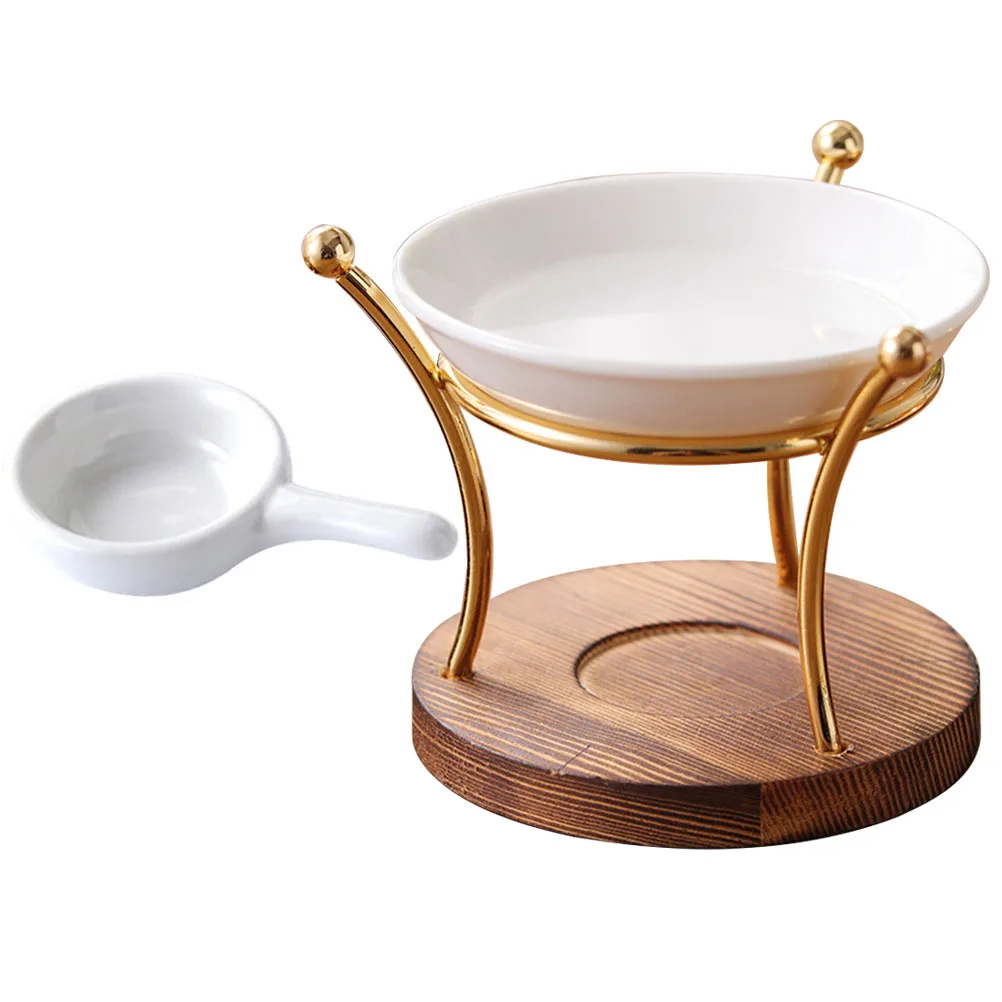 

1 Set Ceramic Wooden Tealight Holder Vintage Aromatherapy Furnace For Bedroom Living Room Office Yoga Room Essential Oil