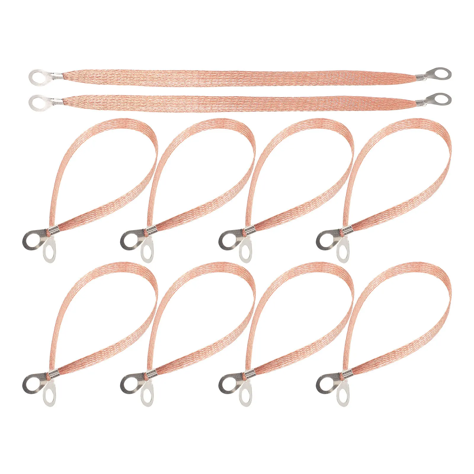 

10Pcs Copper Ground Straps Automotive Grounding Cable Battery Connection Improved Electrical Ground Wire Vehicle Supplies