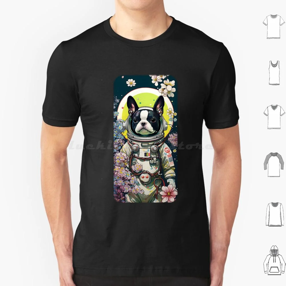 Cherry World T Shirt Big Size 100% Cotton Astronaut L Boston Terrier Boston Terrier Art World Watercolor Watercolor Art Cherry