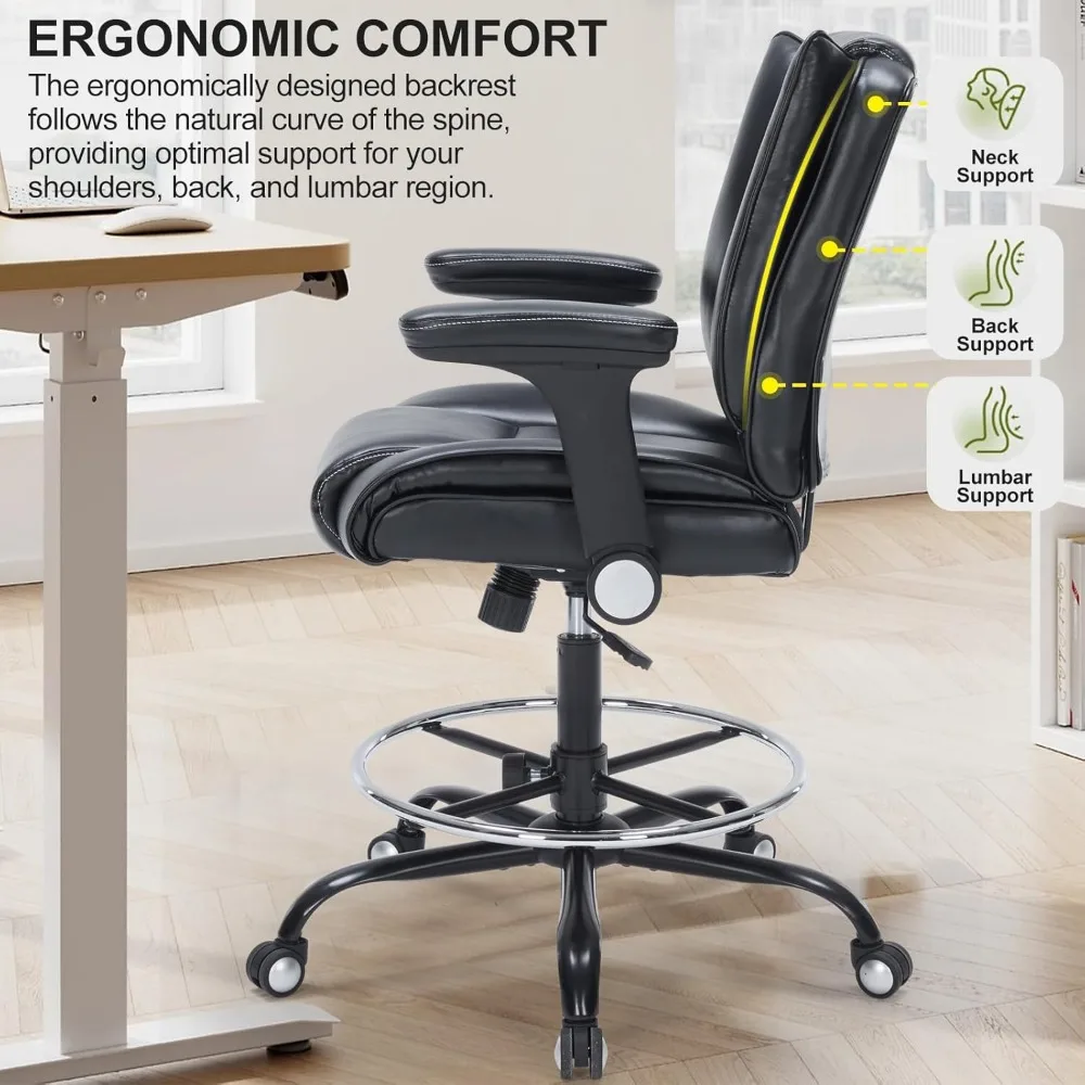 寝室用充電ステーションとLEDライト付き黒色ドレッサー、6段チェスト、クローゼット用木製ドレッサー、Mサイズ