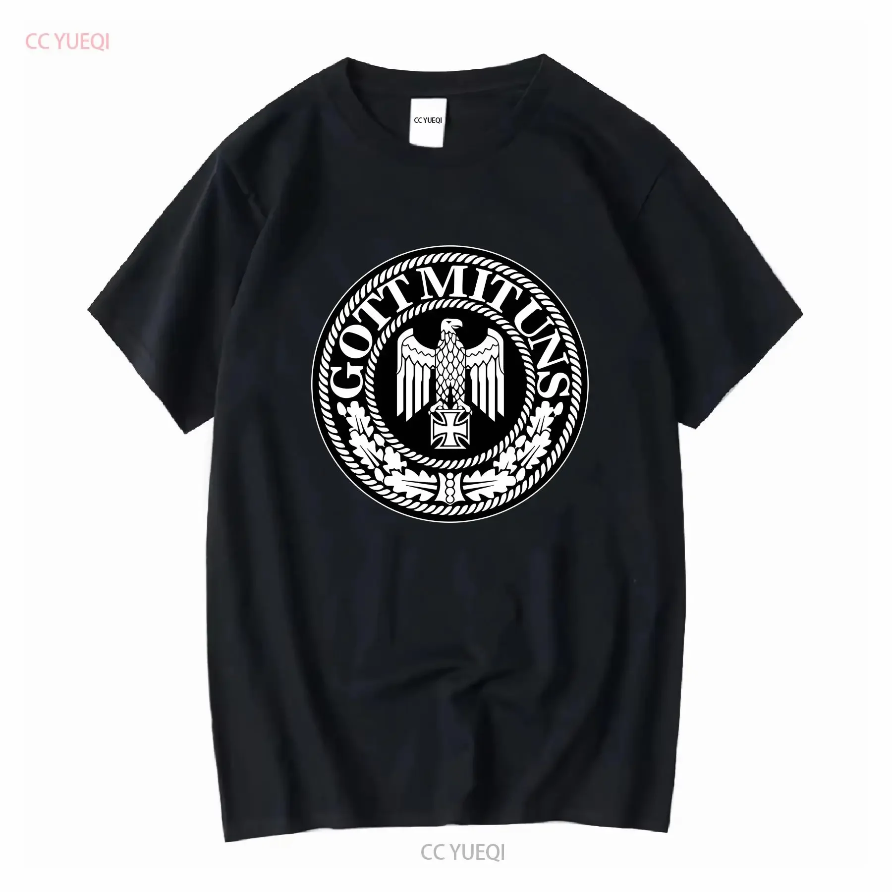 Camiseta de Gott Mit Uns Dios alemán con nosotros versión 2 mangas largas o cortas vintage lavado cómodo transpirable suave Casual