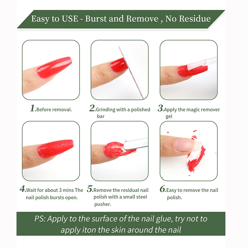 8/15ml Magic Nail Gel Polish For Remover UV LED Gel In 3-5 Mins Quick Burst Removal Semi Permanent Nail Art Varnish