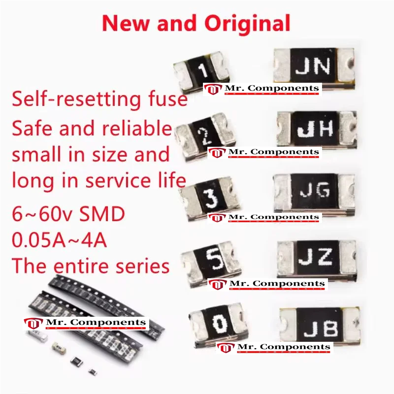 50PCS Self-resetting fuse SMD PTTC1812 0.1A 0.2A 0.3A 0.5A 0.75A 1A 1.5A 1.6A 2A 2.6A 3A 3.5A 7A 8A 9A 500ma 6V 8V 16V 24V 30V