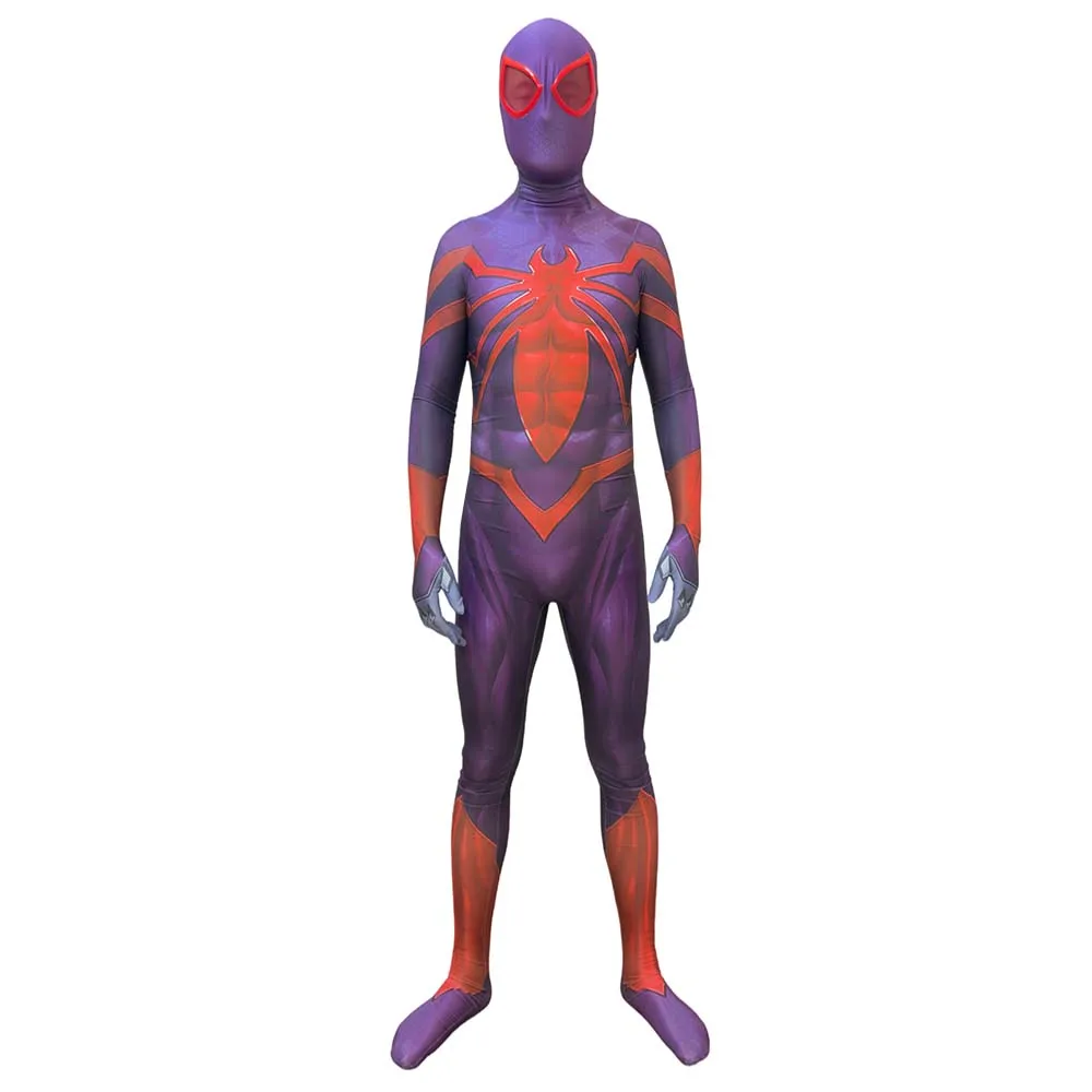 

Halloween Adults Ultimate Spiderman Miles Morales Purple Red Style Cosplay Superhero Costume Zentai Bodysuit Men Party Jumpsuits