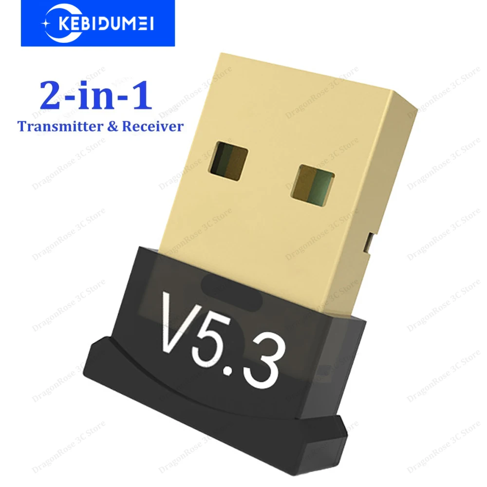 

USB Bluetooth 5.3 Adapter Wireless Bluetooth Dongle Adapter Wireless Speaker Audio Receiver USB Transmitter for PC Laptop