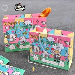 5 Pcs Cute Cartoon Tote Bag Paper Bag High Saturation Cute Cartoon Creative Gift Bag Shopping Bag