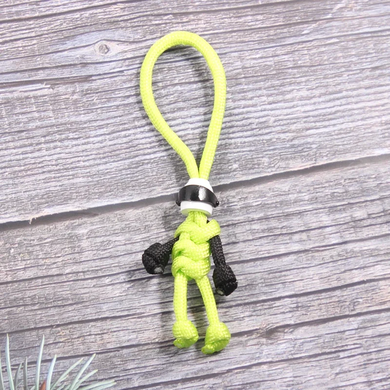 Original Key Chain Building Block Keychain Braided Rope Little Biker Helmet Pendant People Paracord Buddy Bag Doll Toy Gifts