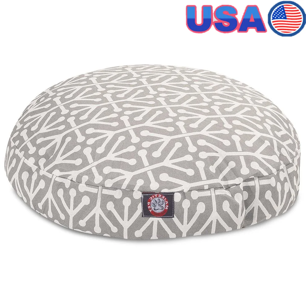 

Aruba Round Dog Bed Removable Zippered Slipcover Outdoor Indoor Use Water Resistant Heavy Duty Comfort Plush Fiberfill