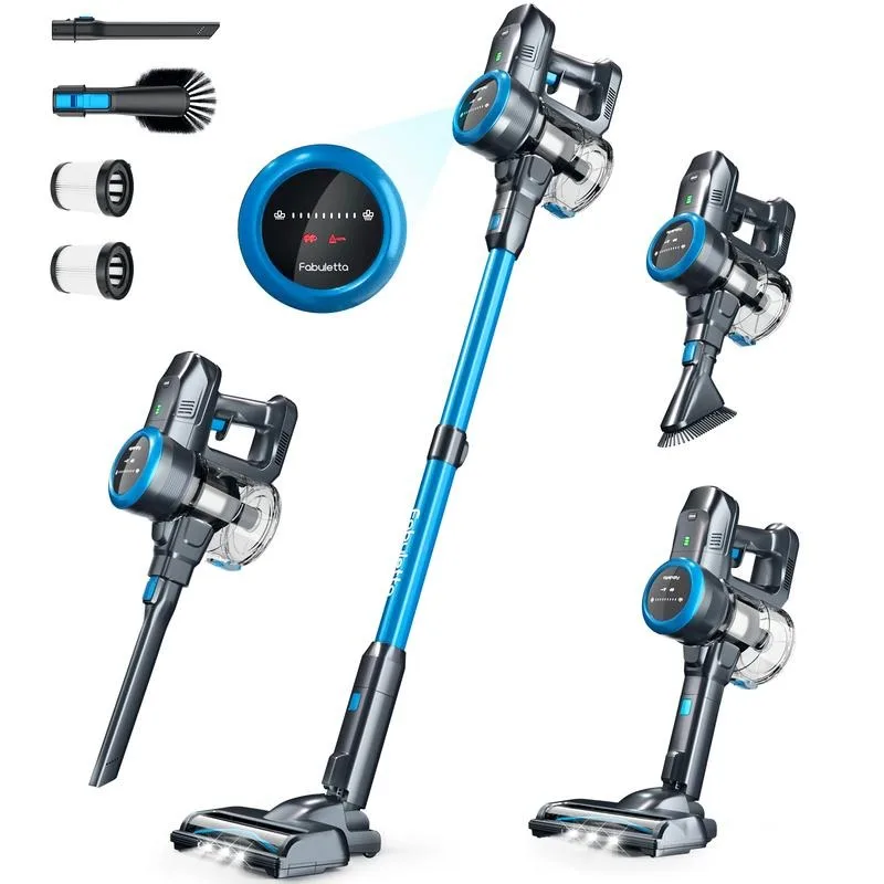 

【Campaign】FABULETTA Cordless Vacuum Cleaner with Brushless Motor, 6 in 1 Lightweight Stick Vacuum with LED Display