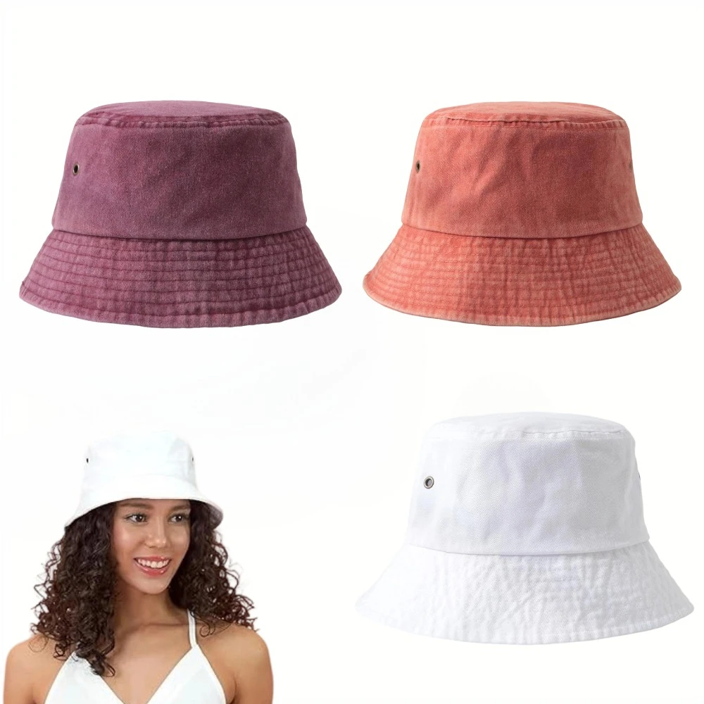 

3 PCS Bucket Hat Sun Packable Travel Beach Fishing Hat for Men Women, Fashionable Sun Hat , Breathable, Universal Siz