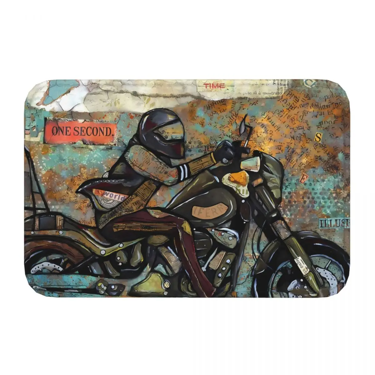 Motorcycle Cartoon Non-slip Doormat Drive By Bath Bedroom Mat Outdoor Carpet Home Modern Decor