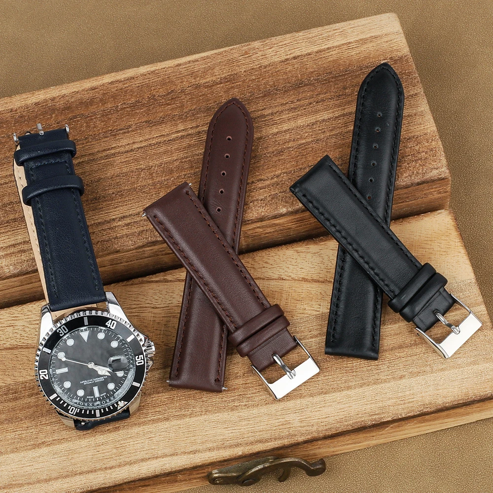 

Vintage Leather Strap 18mm 20mm 22mm Soft Cowhide Watch Band Quick Release Sport Bracelet Universal Wristband for Men Women