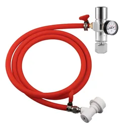 Mini Co2 Regulator with Ball Lock Carbonated Hose,2-IN-1 Homebrew Co2 Charger(0-60Psi),Beer Pressure Regulators & DIY Soda Water