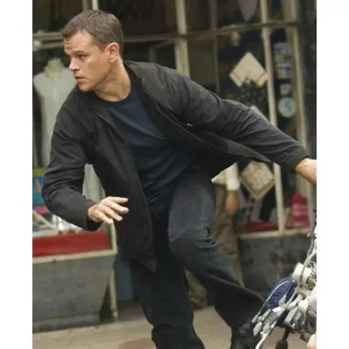 MeiMei Homemade The Bourne Ultimatum Matt Damon Black Jacket  Suitable For Autumn And Winter