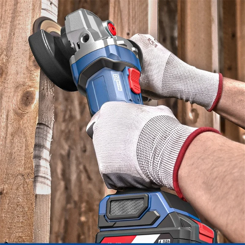 

Беспроводная бесщеточная синяя угловая шлифовальная машина, 8500 об/мин, полировальный станок, привод литиевой батареи, угловая шлифовальная машина для зарядки