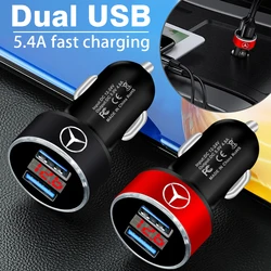 Araba şarjı 2 USB portları hızlı şarj dijital ekran araba aksesuarları için Mercedes Benz A B C R G sınıfı AMG W211 W204 W210 W251