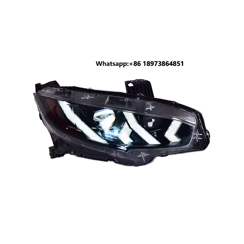 

Car Styling Head Lamp for Headlights 2016-2021Civic LED Headlight Projector Lens DRL Auto Accessories