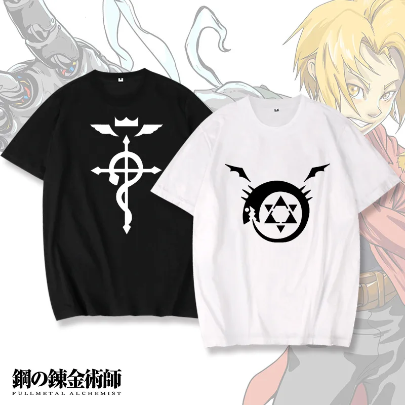 

Anime Fullmetal Alchemist T Shirt Women Men Edward Elric Graphic Tees Harajuku Aesthetic Hip-hop Tee Shirt Homme Streetwear