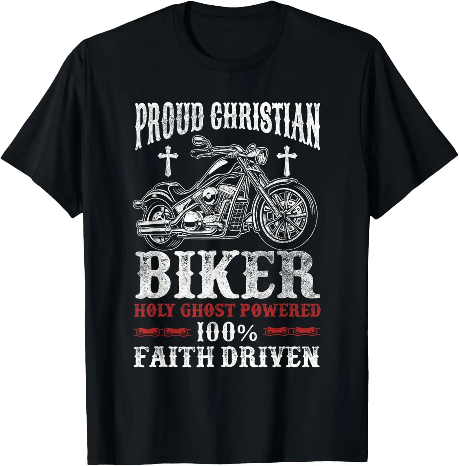

Motorcycle Proud Christian Biker Faith Driven T-Shirt