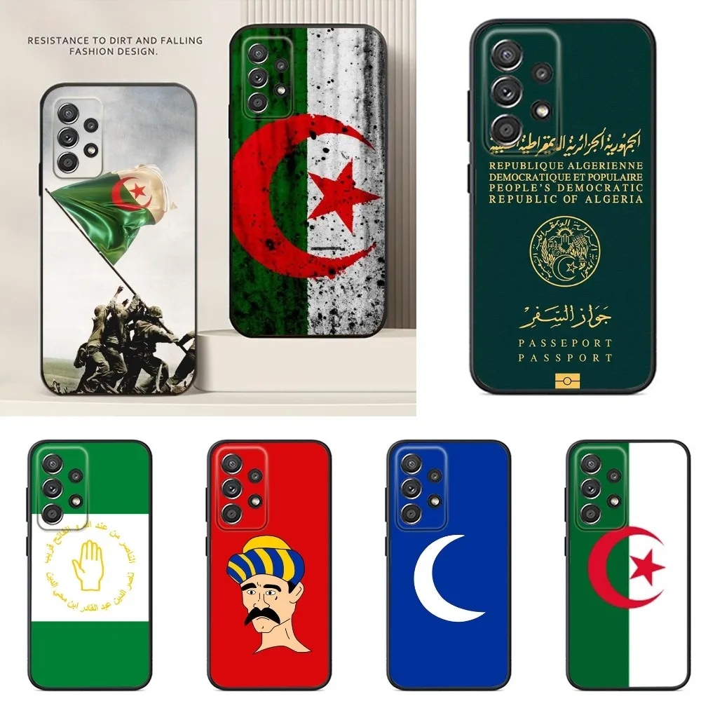 

A-Algerian P-Passport Phone Case For Samsung S24,S23,S22,S21,S20,S10,S10E,S9 Ultra Plus FE Note 20 Ultra 10 9 Plus Black Case
