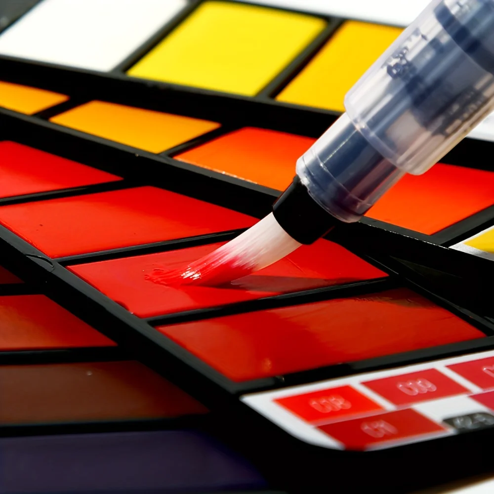 مجموعة ألوان مائية 18/24/36/48 لونًا مع أقلام فرشاة مائية لوازم فنية للفنانين الهواة وعشاق الرسم جديد #4