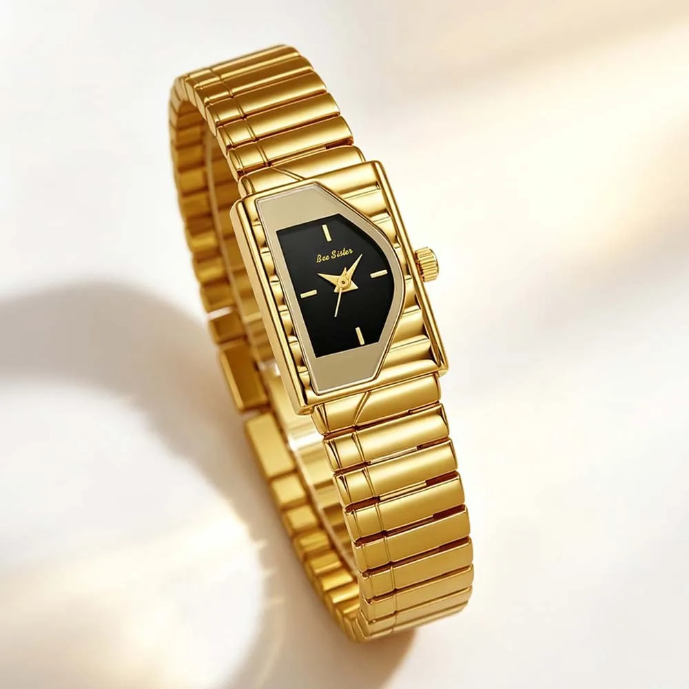 BS Ladies Square Dial Piano Quartz Watch High-end Minimalist Luxury Black Grey Birthday Gift Watch - view 6