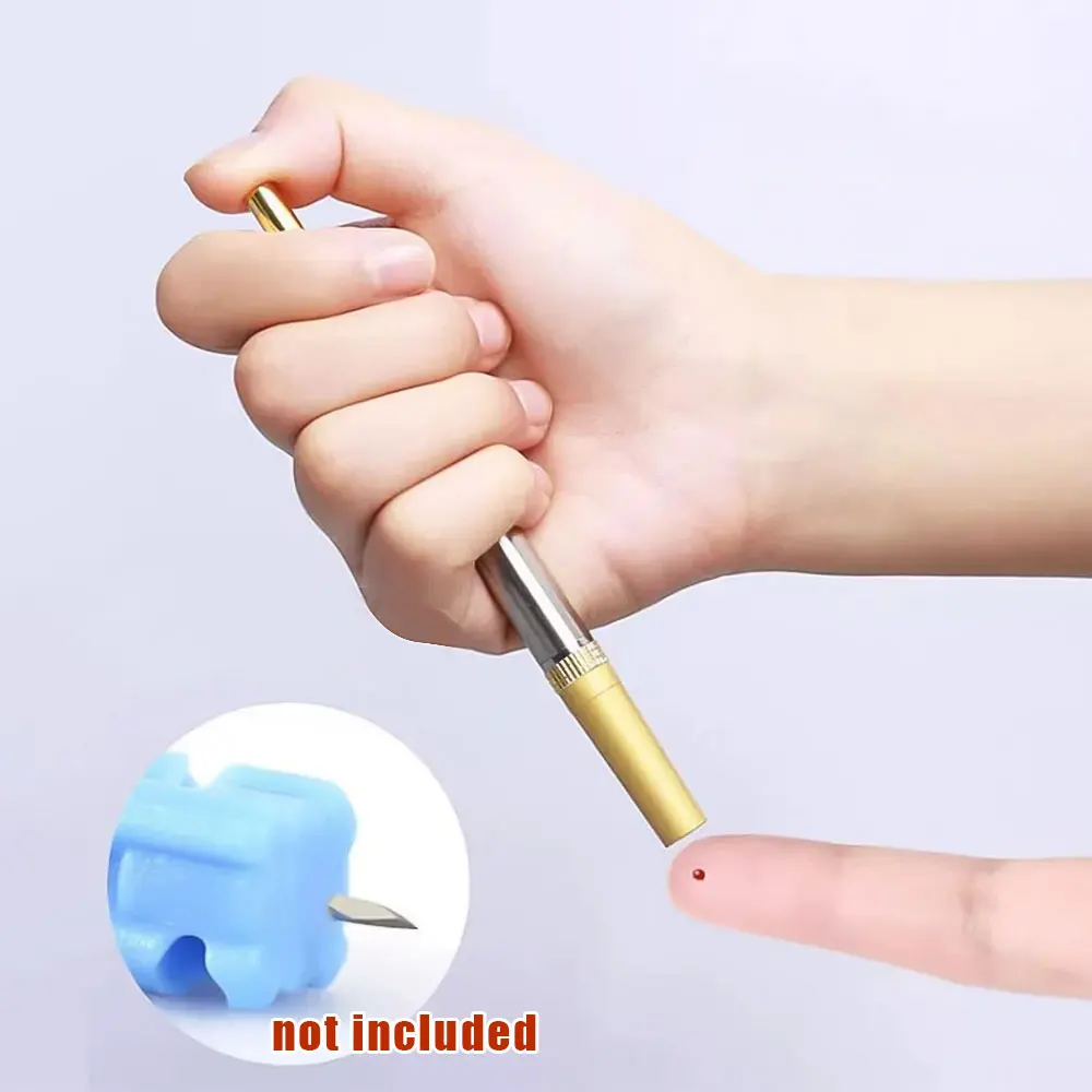 1 Piece Stainless Steel Blood Lancing Lancet Point Pen Bloodletting Acupuncture Massage Therapy Handle