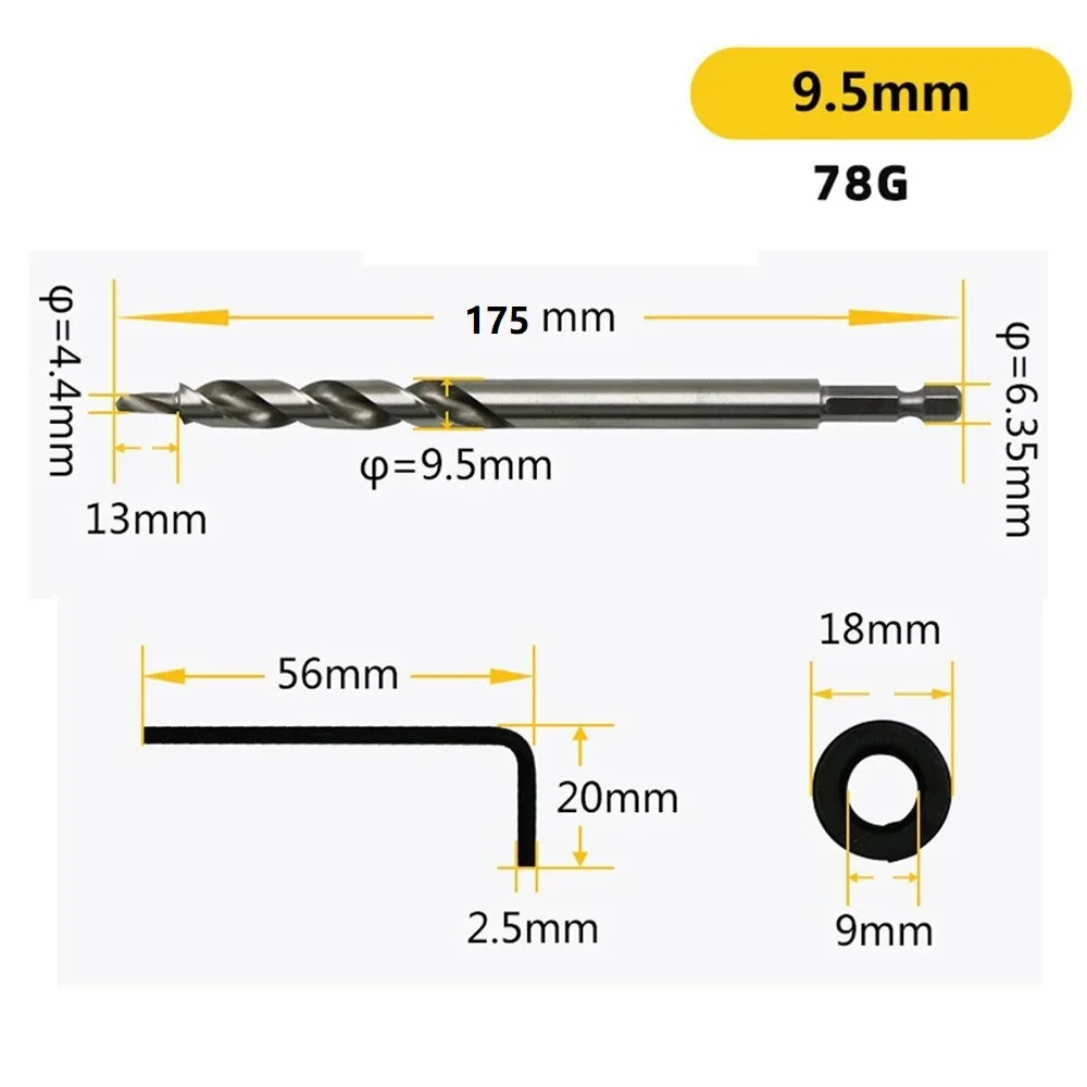 1Pc Hellende Gatzoeker 3/8 \ "(95Mm) Adapter Hss Ronde Schacht/Zeshoekige Schacht Gloednieuwe Handige Hoge Kwaliteit