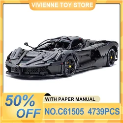 Highly difficult MOC-C61505 Technical Black Super Sports Car Hypercar Model Building Blocks Bricks Puzzle Toy Christmas Gift Kid