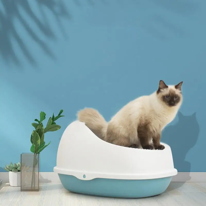 Large Thickened Semi-closed Cat Litter Box Wholesale Cat Toilet Cat Litter Box Cat Supplies Semi-closed Cat Litter Box