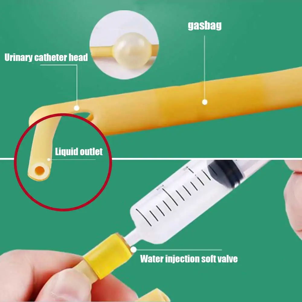 1 Pc 3 Way Sterile Medical Balloon Latex Foley Catheter Coating Urine Tube Male Medical Urological Consumables Accessories