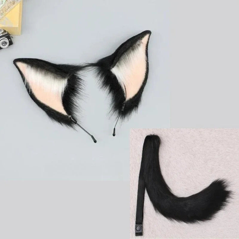 1SET/ Handmade Plush Bat Ears Headband Realistic Cosplay Headwear for Men Women Halloween Party Christmas Cute Furry Accessories