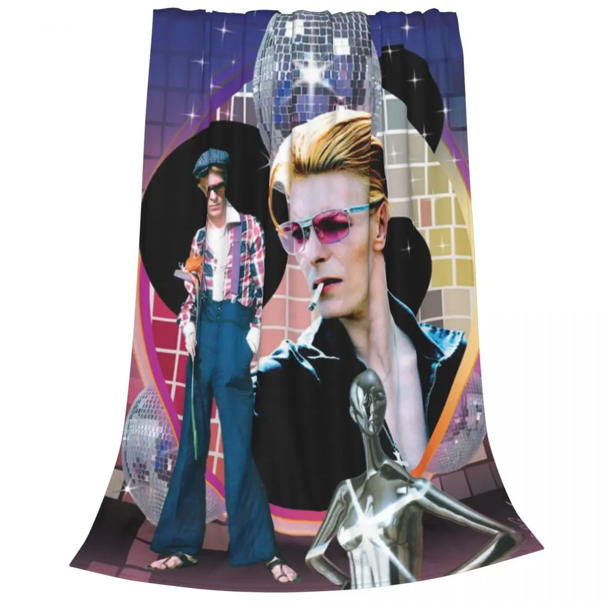 Star Single Davids Bowies blankets Warm Flange blankets Soft and comfortable blanket picnic blanket birthday gift