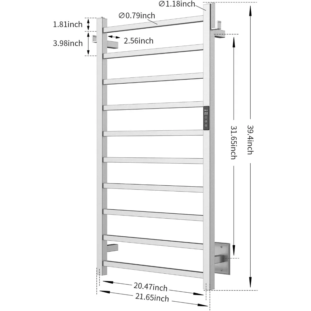 Towel Warmer, 10-Bar Heated Towel Rack for Bathroom, Electric Towel Warmer with Timer & Temperature Multi-Level Adjustments