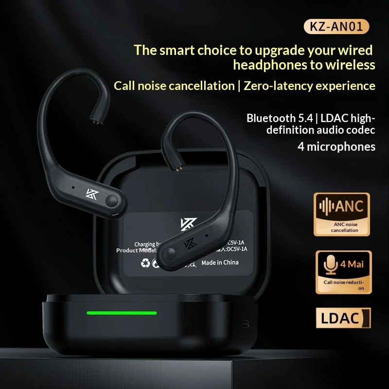 Kz An01 Wireless Bluetooth 5.4 Ear Hook Active Noise Reduction Hifi Gaming Earbuds Music Enthusiasts New Gift Girl Carol Pro