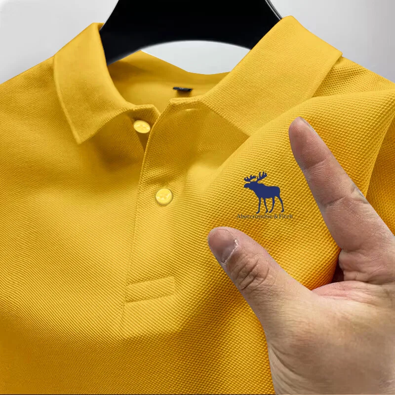 Summer New POLO Shirt Men\'s Lapel Casual Versatile Business High Quality Breathable Short Sleeve Printed Multicolor T-shirt Top