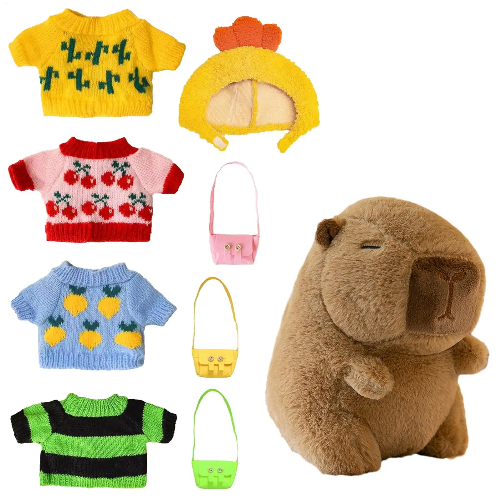23cm Capybara Plush Toy Kids Ultra Soft Dress up Dolls with Clothes and Accessories Animal Plushies for Kids Birthday Gift
