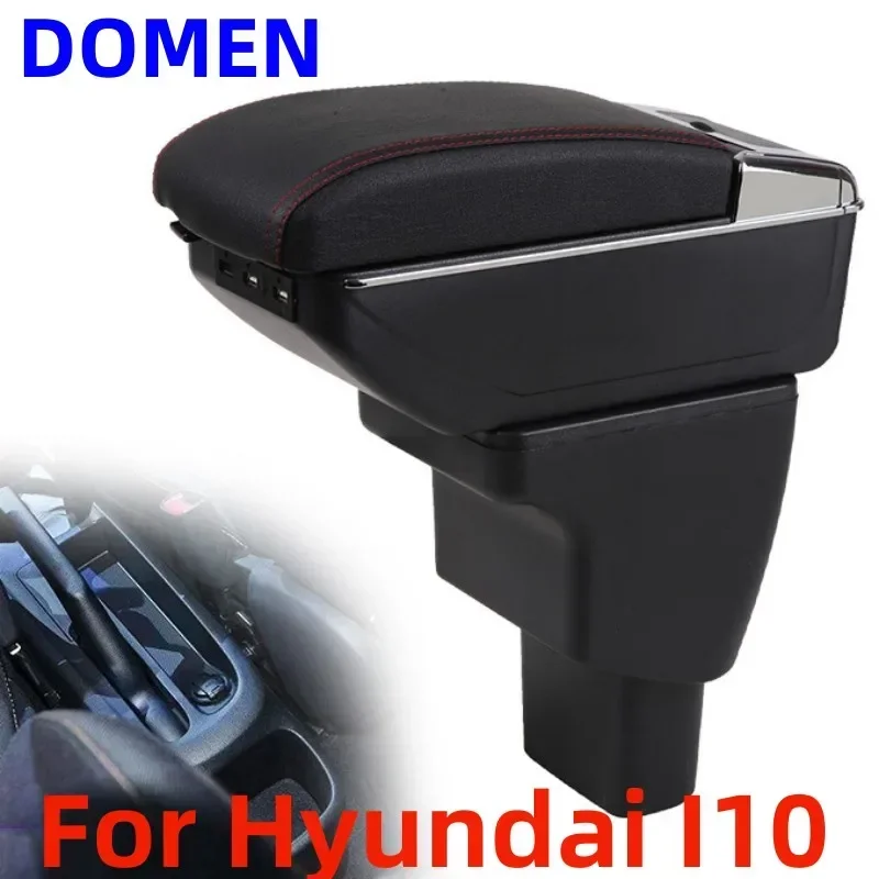 

For hyundai i10 Armrest box Original dedicated central armrest box modification accessories Dual Layer USB Charging