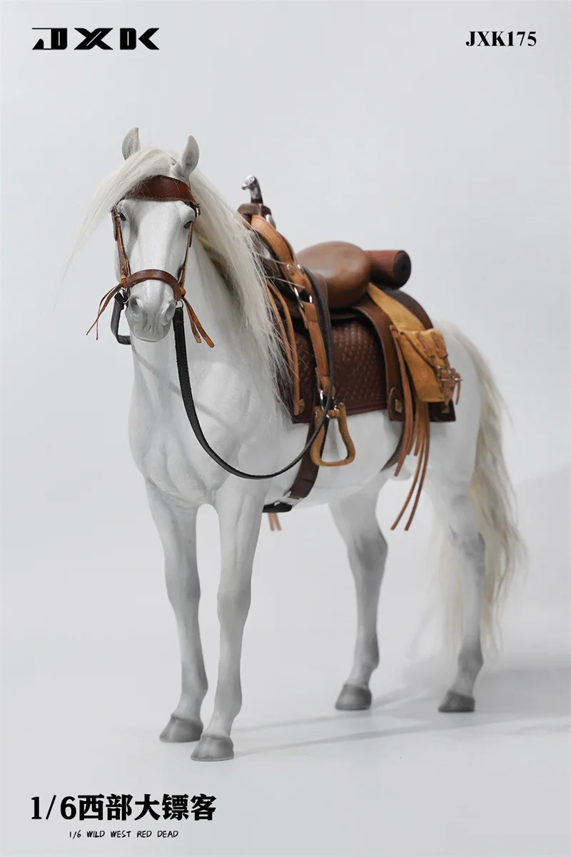 JXK JXK175 Cavallo bianco in scala 1/6 con accessori per ingranaggi per cavalli Modello animale statico Circa 31,5 cm per giocattoli per bambole con corpo Action Figure