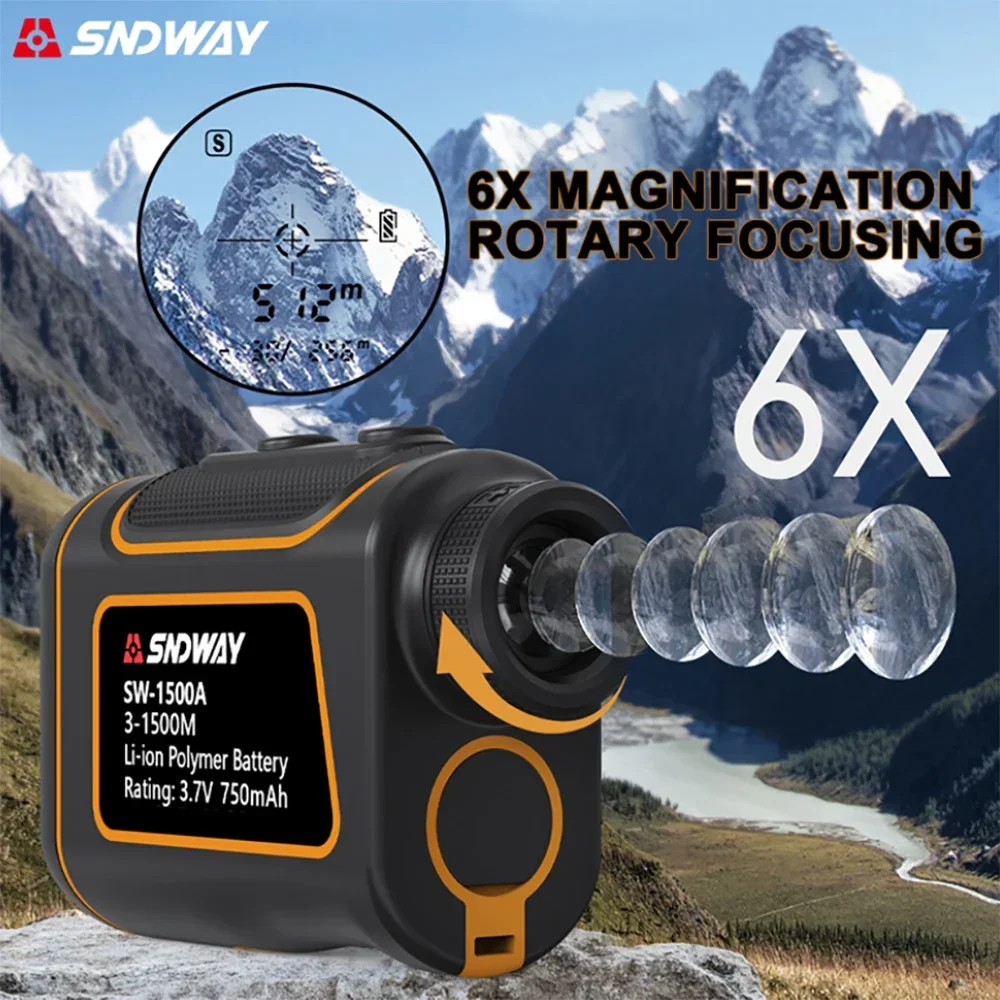 SNDWAY 1500M Telescope Laser Range Finder 600M 800M 1000M 1500M Monocular Laser Distance Meter for Hunting Digital Tape Measure