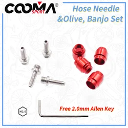 Bicycle Hydraulic Brake Hose Needle&Olive for AVID SRAM Brake Lever Caliper, Barb & Compression Fitting, M2.0 Type Red/Sliver