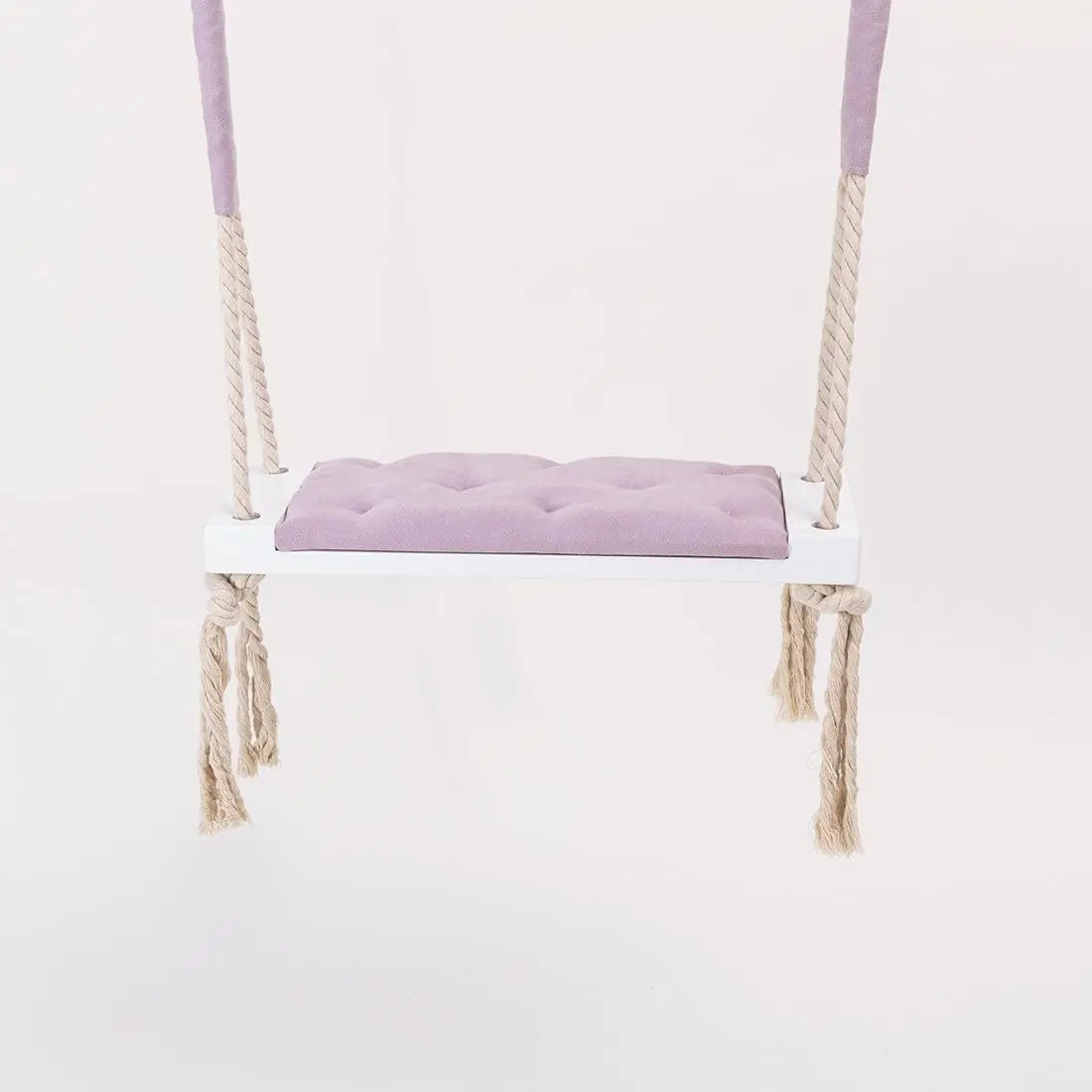 

Purple Wooden Tree Swing for Adults & Kids - 24" Classic Rope Seat with Plush Velvet Cushion - Indoor/Outdoor Adult Swing for Be
