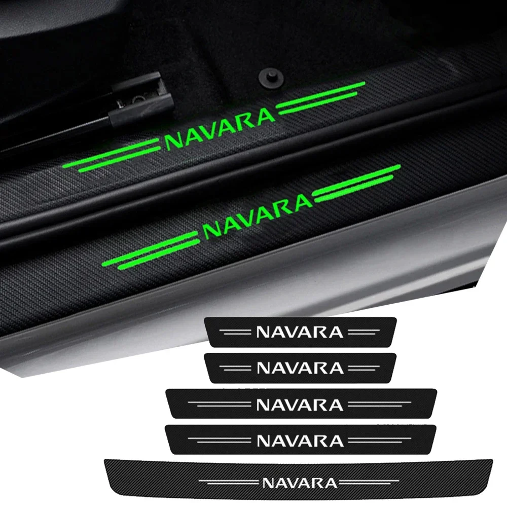 Luminous Tape Car Trunk Door Sill Protector Strips for Nissan Navara Logo X-Trail Kicks Juke Leaf Night Light Threshold Sticker