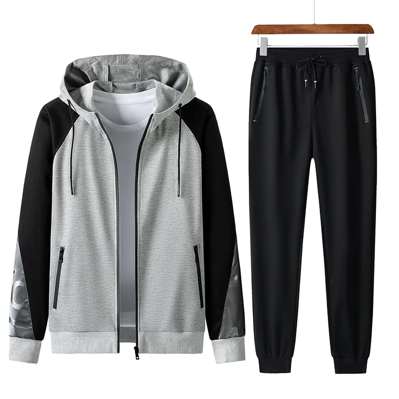 Plus Size 8xl 7xl Mens Tracksuits Spring Hoodie Suit Casual Menswear Hooded Jacket And Pants 2 Pieces Set Autumn Sportswear Men