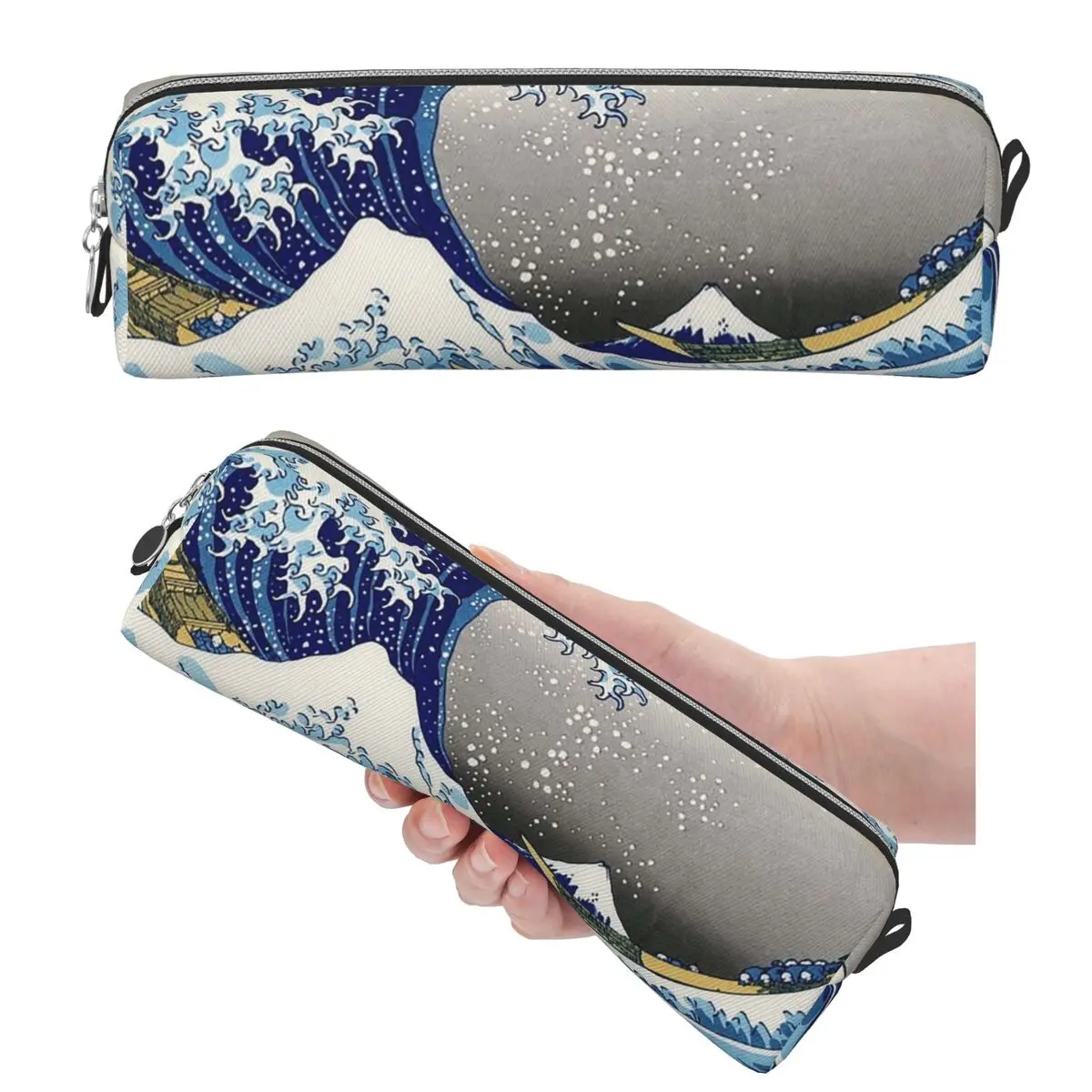 Die große Welle vor Kanagawa von Katsushika Hokusai, Federmäppchen, Schule, Stiftbox, Bleistiftbeutel, großes Fassungsvermögen, Stiftetui, Stifthalter