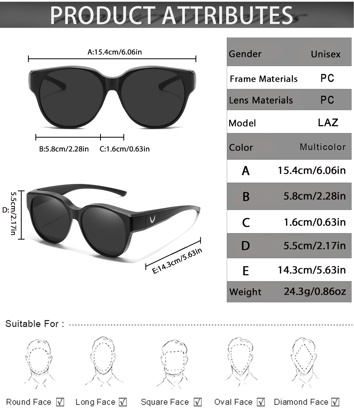 KAROS Modische quadratische polarisierte Sonnenbrille zum Überziehen von Myopie-Korrekturbrillen für Männer und Frauen, Vintage-Brille zum Angeln und Fahren – Detail 2