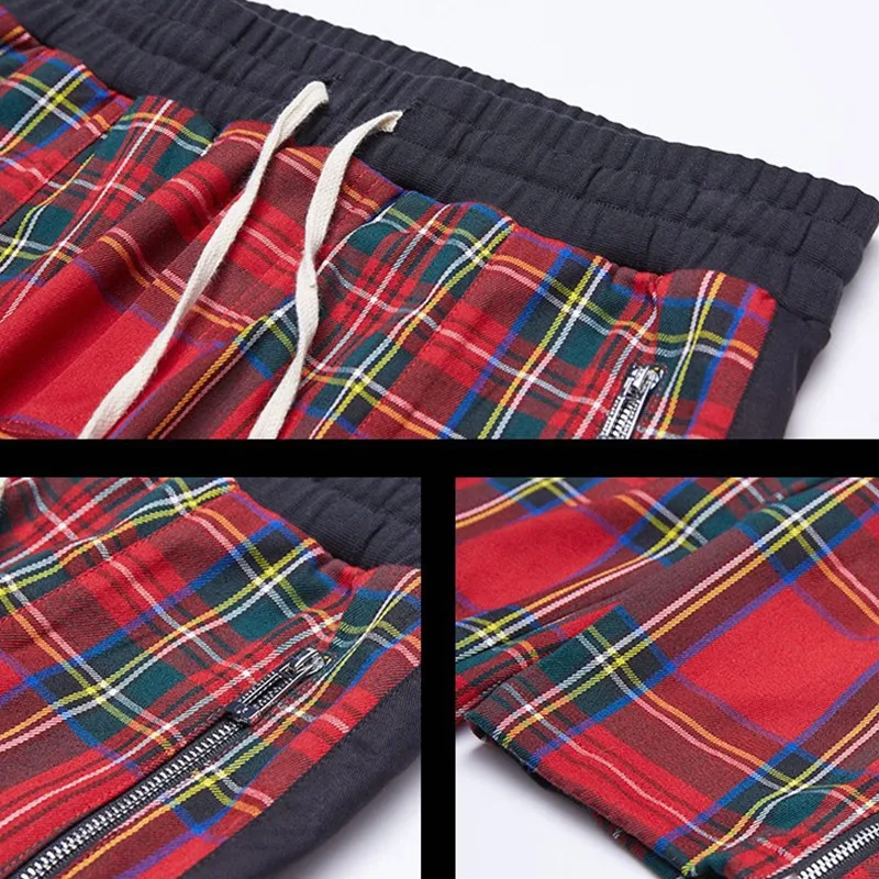 Scottish Style Plaid Sweatpants Men Street Fashion Trousers Casual Sports Joggers Pants