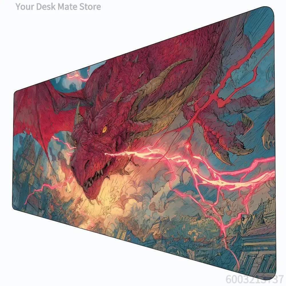 Fantasy Red Giant Dragon MTG Playmat Magic Card Battle Mat Non-Slip Stitched Edge . Commander playmat tapete magic mtg