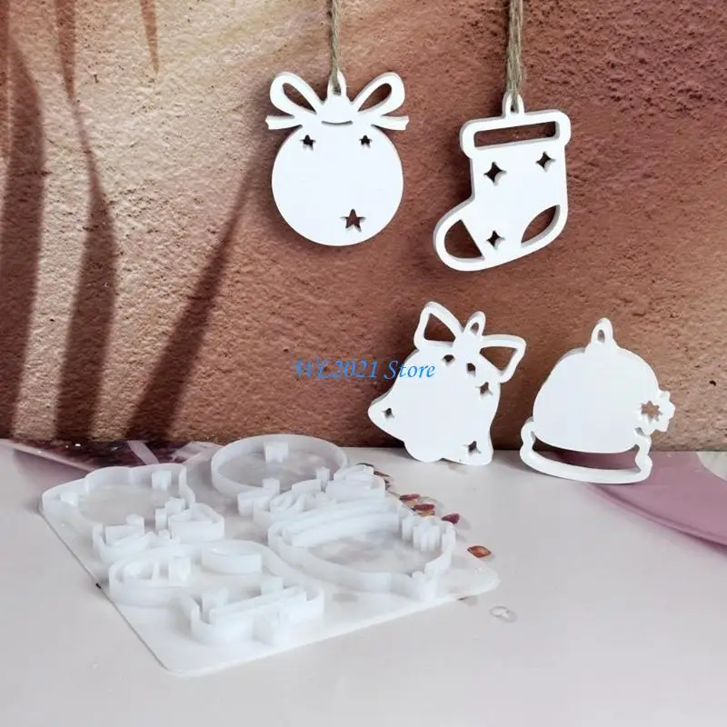 قالب G5GC غير لاصق سهل التنظيف، نسيج سيليكون بطابع عيد الميلاد مثالي لصناعة تماثيل الزينة وصنع الهدايا #5